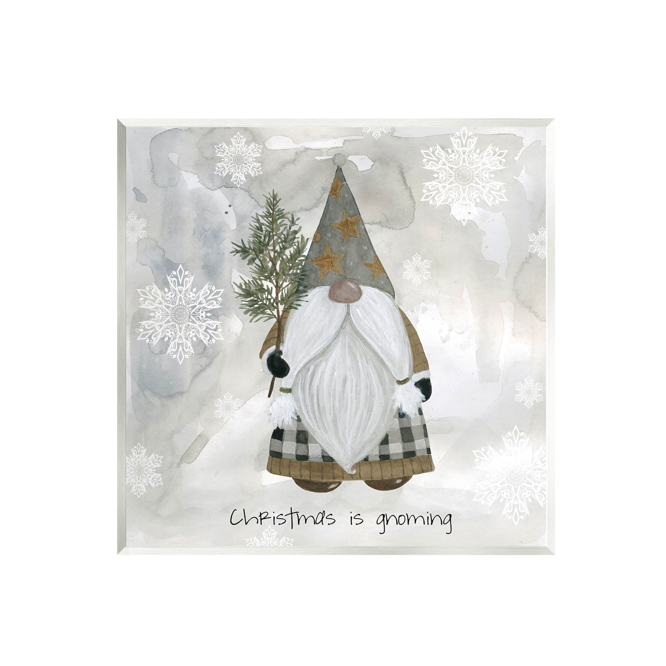 Stupell Industries Christmas Is Gnoming Holiday Pattern Graphic Art Unframed Art Print Wall Art, Design by Livi Finn