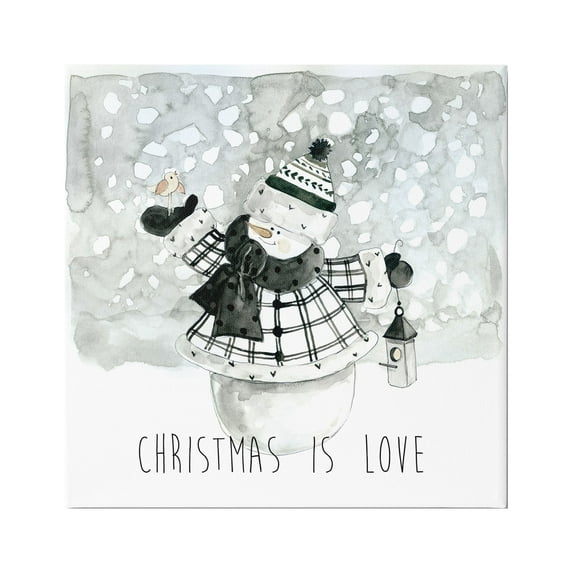 Stupell Industries Christmas Is Love Phrase Holiday Painting Gallery Wrapped Canvas Print Wall Art, 36 x 36