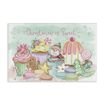 Stupell Industries Christmas Is Sweet Festive Desserts Quotes and Sayings Painting Wrapped Canvas Canvas Art Print Wall Art, 24 x 16