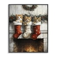 thumbnail image 1 of Stupell Industries Cottage Christmas Kittens in Stockings Black Framed Giclee Art, 11 x 14, by Arlington Prints, 1 of 7