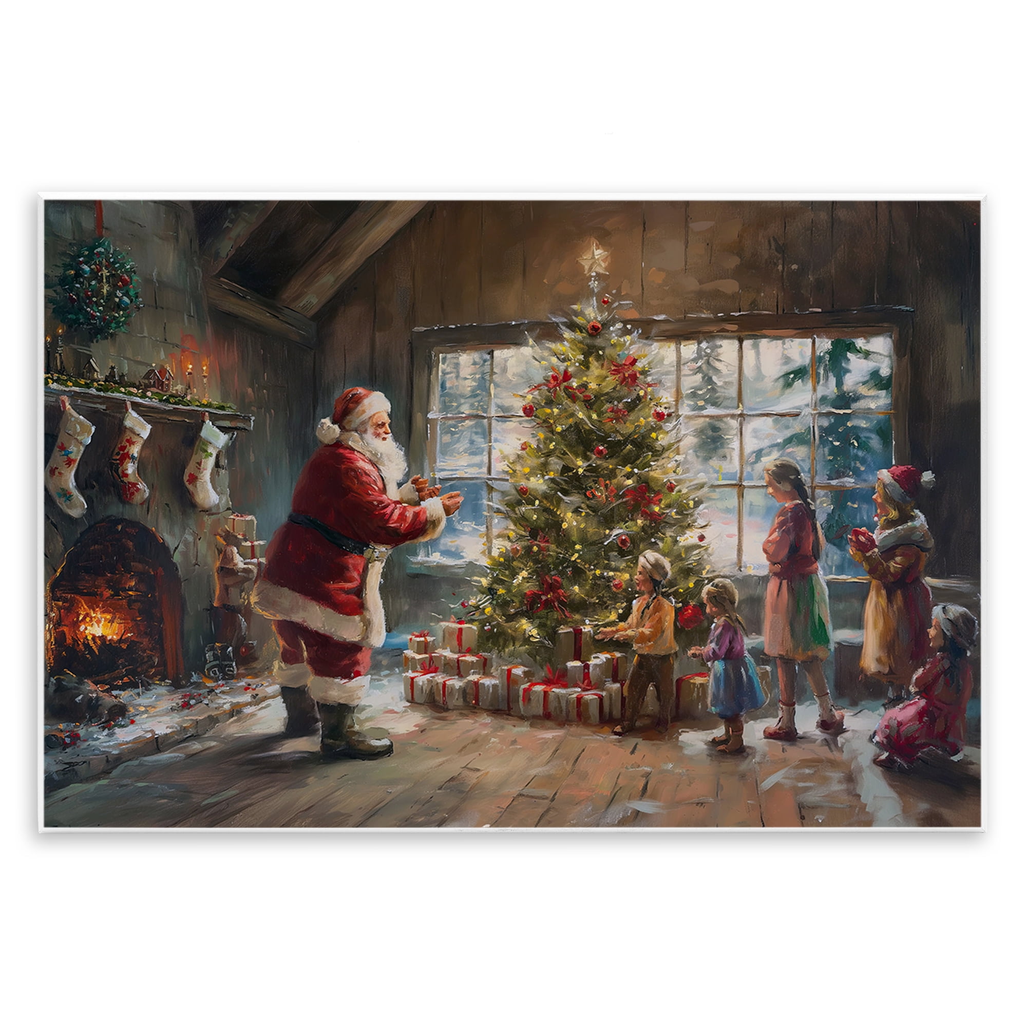 Stupell Industries Christmas Morning Family Holiday Painting Unframed Art Prints Wall Art, 19 x 13