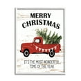 thumbnail image 1 of Stupell Industries Christmas Most Wonderful Time Vintage Truck, 11 x 14,Design by Lettered and Lined, 1 of 6