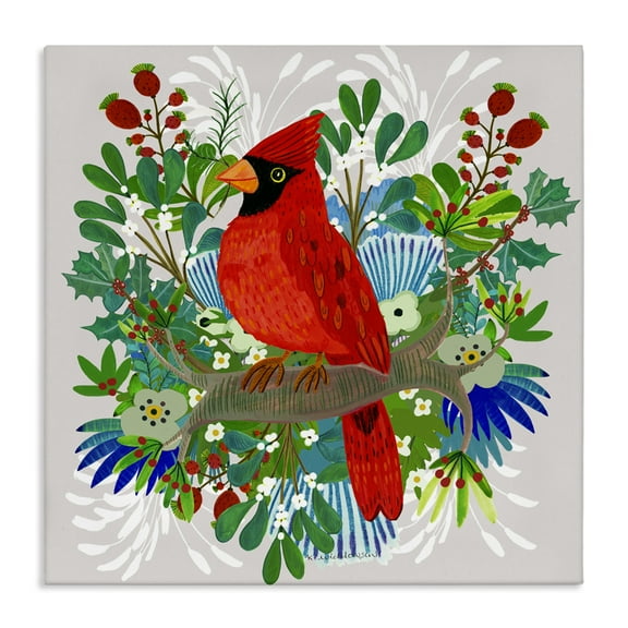 Stupell Industries Christmas Nestings Cardinal Canvas Wall Art, design by Kay Widdowson
