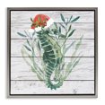 thumbnail image 1 of Stupell Industries Coastal Christmas Seahorse with Santa Hat Gray Floating Frame Canvas Art, 25 x 25, by Jennifer Paxton Parker, 1 of 7