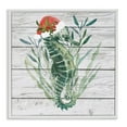 thumbnail image 1 of Stupell Industries Christmas Seahorse with Santa Hat Nature Painting White Framed Art Print Wall Art, 24 x 24, 1 of 9