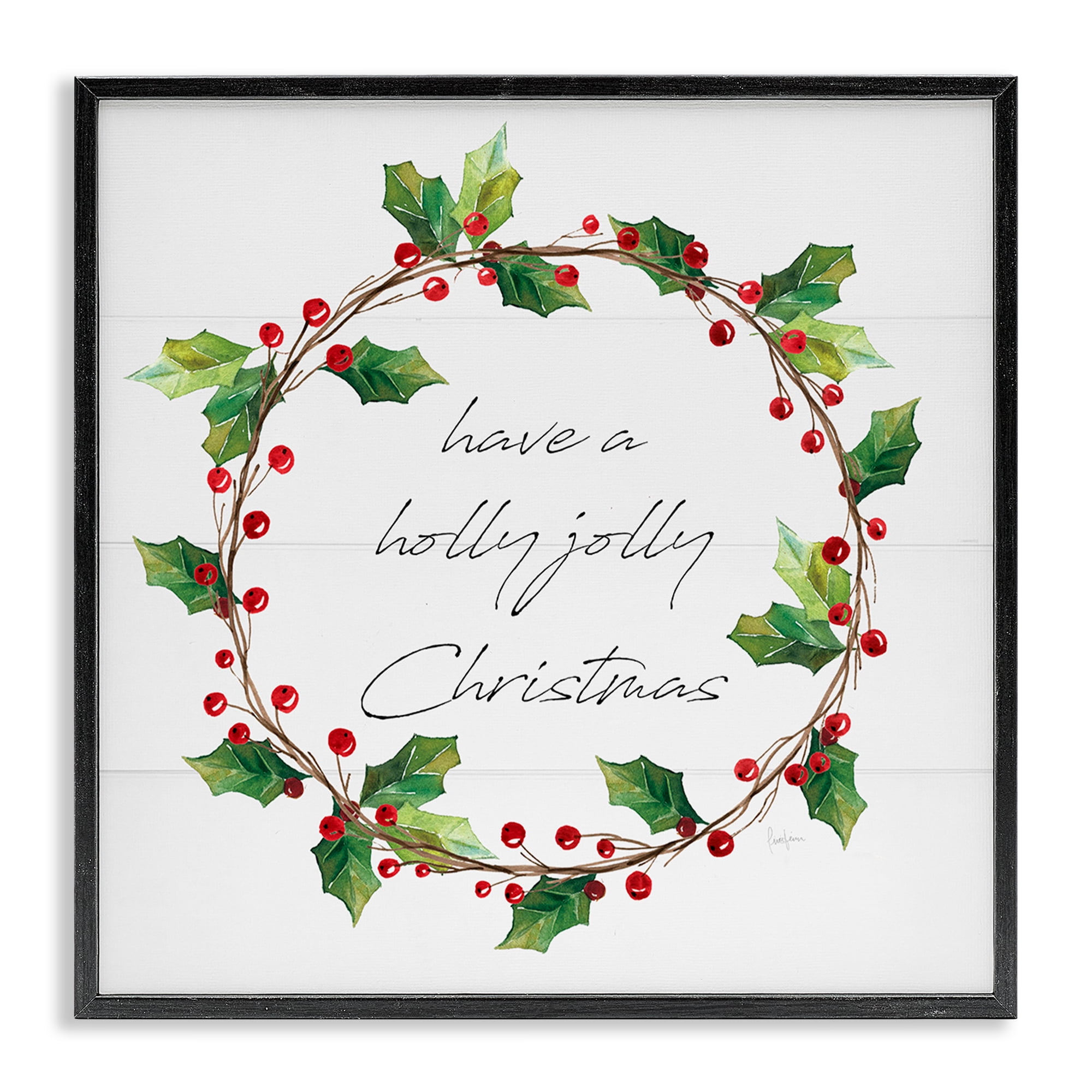 Stupell Industries Christmas Seasonal Phrase Holiday Painting Black Framed Art Prints Wall Art, 12 x 12