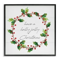 Stupell Industries Christmas Seasonal Phrase Holiday Painting Black Framed Art Prints Wall Art, 12 x 12