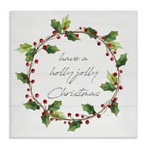 Stupell Industries Christmas Seasonal Phrase Holiday Painting Gallery Wrapped Canvas Art Prints Wall Art, 17 x 17