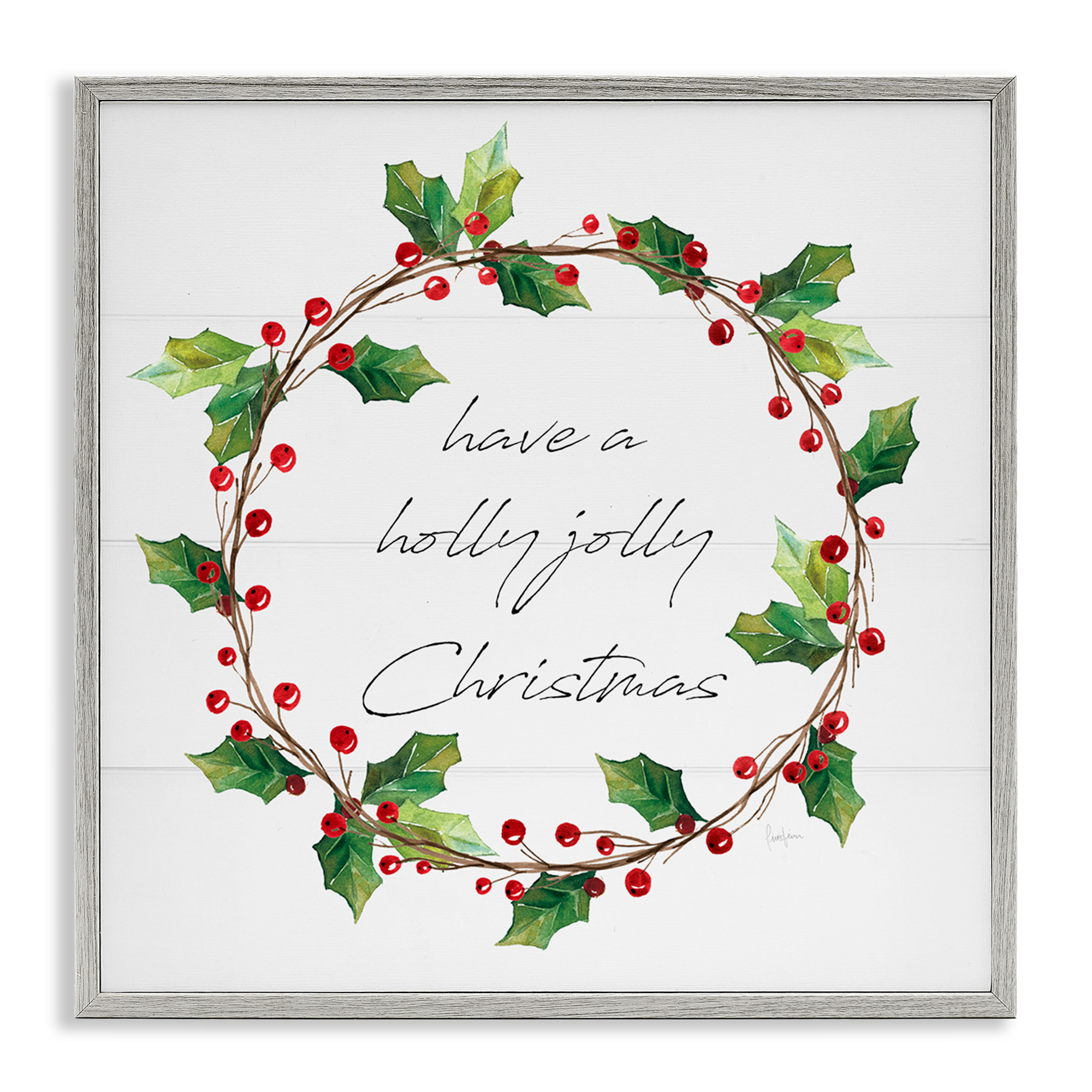 Stupell Industries Christmas Seasonal Phrase Holiday Painting Gray Framed Art Prints Wall Art, 17 x 17