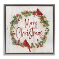thumbnail image 1 of Stupell Industries Traditional Christmas Seasonal Wreath Gray Floating Frame Canvas Art, 18 x 18, by Sally Swatland, 1 of 8
