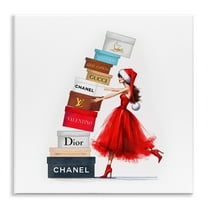 Stupell Industries Christmas Shopping Boxes Holiday Painting Unframed Art Prints Wall Art, 12 x 12