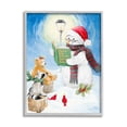 thumbnail image 1 of Stupell Industries Christmas Snowman Reading Winter Holiday Animals Holiday Painting Gray Framed Art Print Wall Art, 16 x 20, 1 of 5