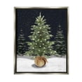 thumbnail image 1 of Stupell Industries Christmas Tree Snow Scene Holiday Painting Gray Floater Framed Canvas Art Print Wall Art, 17 x 21, 1 of 10