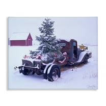 Stupell Industries Christmas Tree Truck Holiday Painting Gallery Wrapped Canvas Art Print Wall Art, 20 x 16
