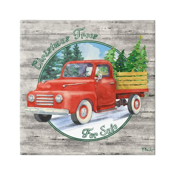 Stupell Industries Christmas Tree Truck Holiday Painting Gallery Wrapped Canvas Print Wall Art, 30 x 30