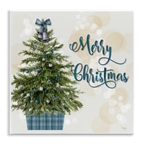 Stupell Industries Christmas Tree in Plaid Stand Holiday Painting Unframed Art Print Wall Art, 12 x 12