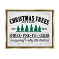 thumbnail image 1 of Stupell Industries Christmas Trees Vintage Sign Graphic Art Metallic Gold Floating Framed Canvas Print Wall Art, Design by Lettered and Lined, 1 of 6