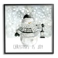 thumbnail image 1 of Stupell Industries Christmas is Joy Snowman Holiday Painting Black Framed Art Print Wall Art, 17 x 17, 1 of 9