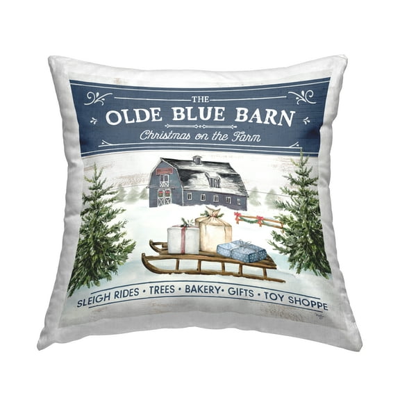 Stupell Industries Christmas on Farm Shoppe Square Decorative Printed Throw Pillow, 18 x 18