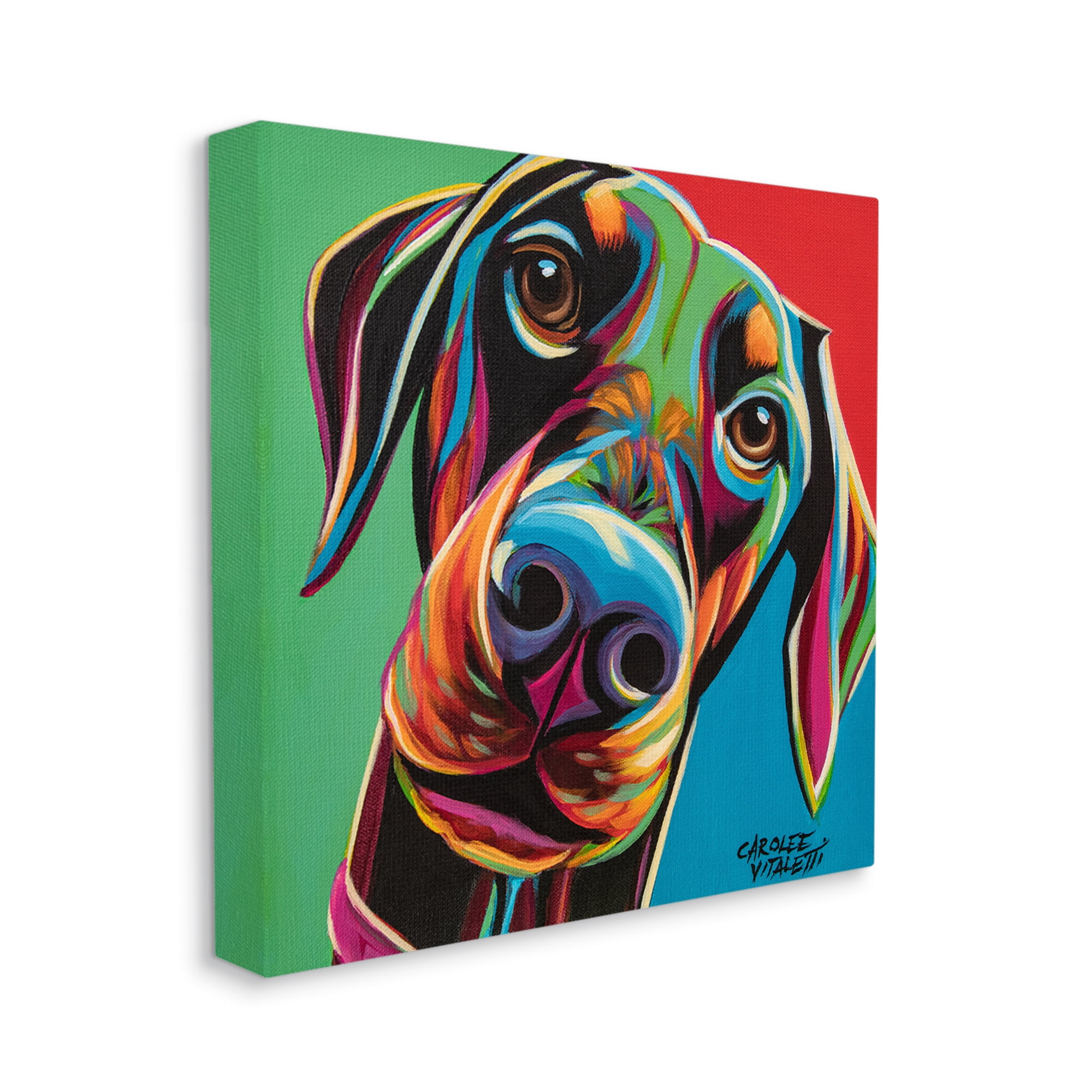 Stupell Industries Chroma Pop Puppy Labrador Dog Nose Canvas Wall Art, 24 x 24, Design by Carolee Vitaletti