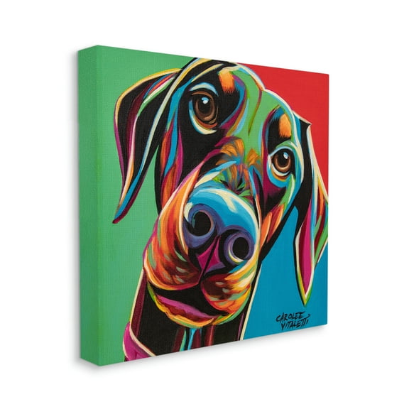 Stupell Industries Chroma Pop Puppy Labrador Dog Nose Canvas Wall Art, 24 x 24, Design by Carolee Vitaletti