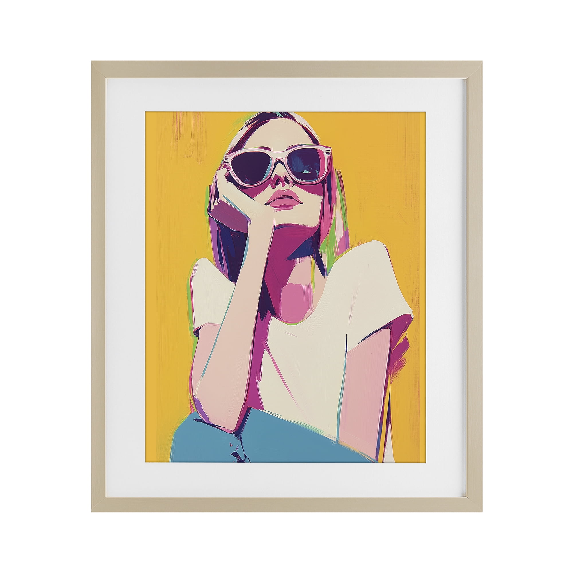 Stupell Industries Chroma Shades Girl Birch Framed Print Under Glass, design by Walker Noble
