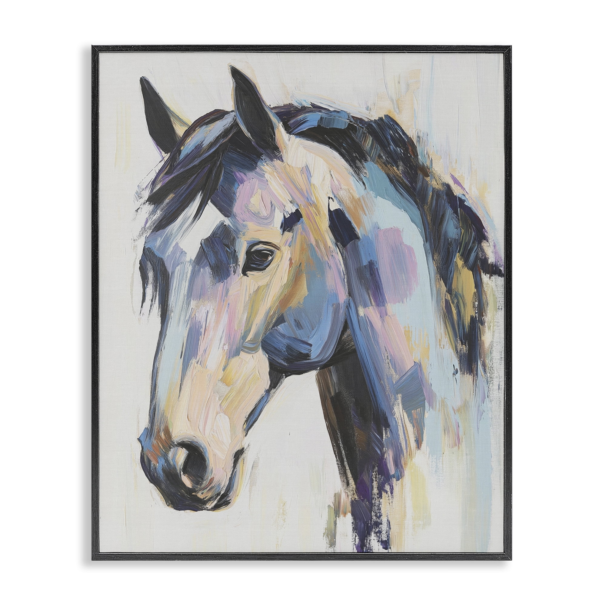 Stupell Industries Chromatic Stallion Abstraction Black Framed Giclee Art, design by Svetlana Aleynikova