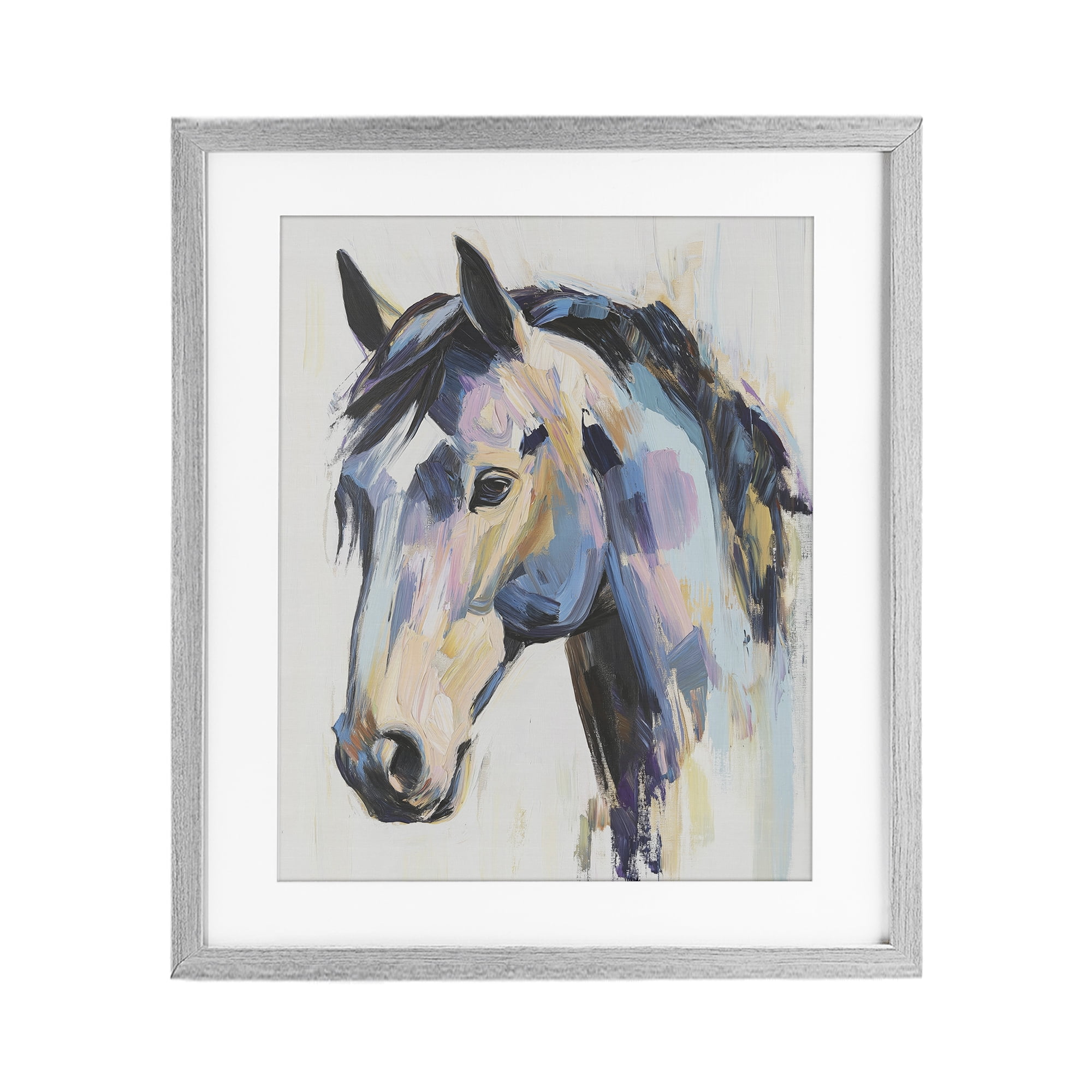 Stupell Industries Chromatic Stallion Abstraction Gray Framed Print Under Glass, design by Svetlana Aleynikova