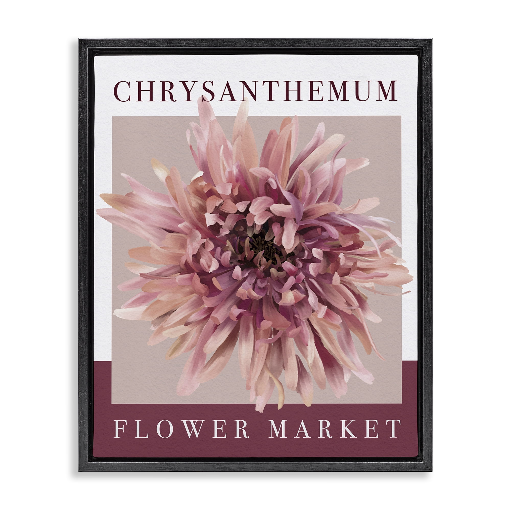 Stupell Industries Chrysanthemum Flower Market Black Framed Floater Canvas Wall Art, design by Jennifer Stith