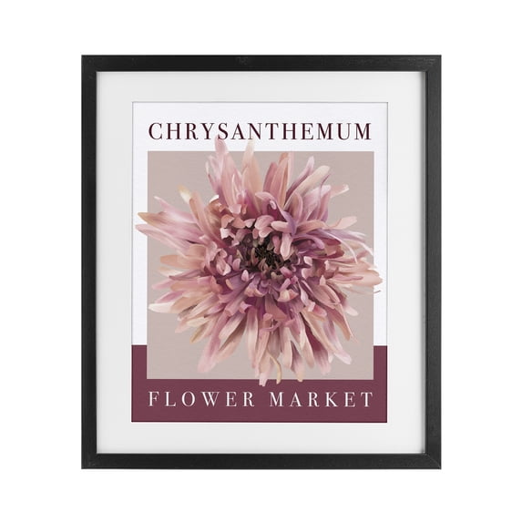 Stupell Industries Contemporary Chrysanthemum Flower Market Black Framed Print Under Glass, 13 x 16, by Jennifer Stith