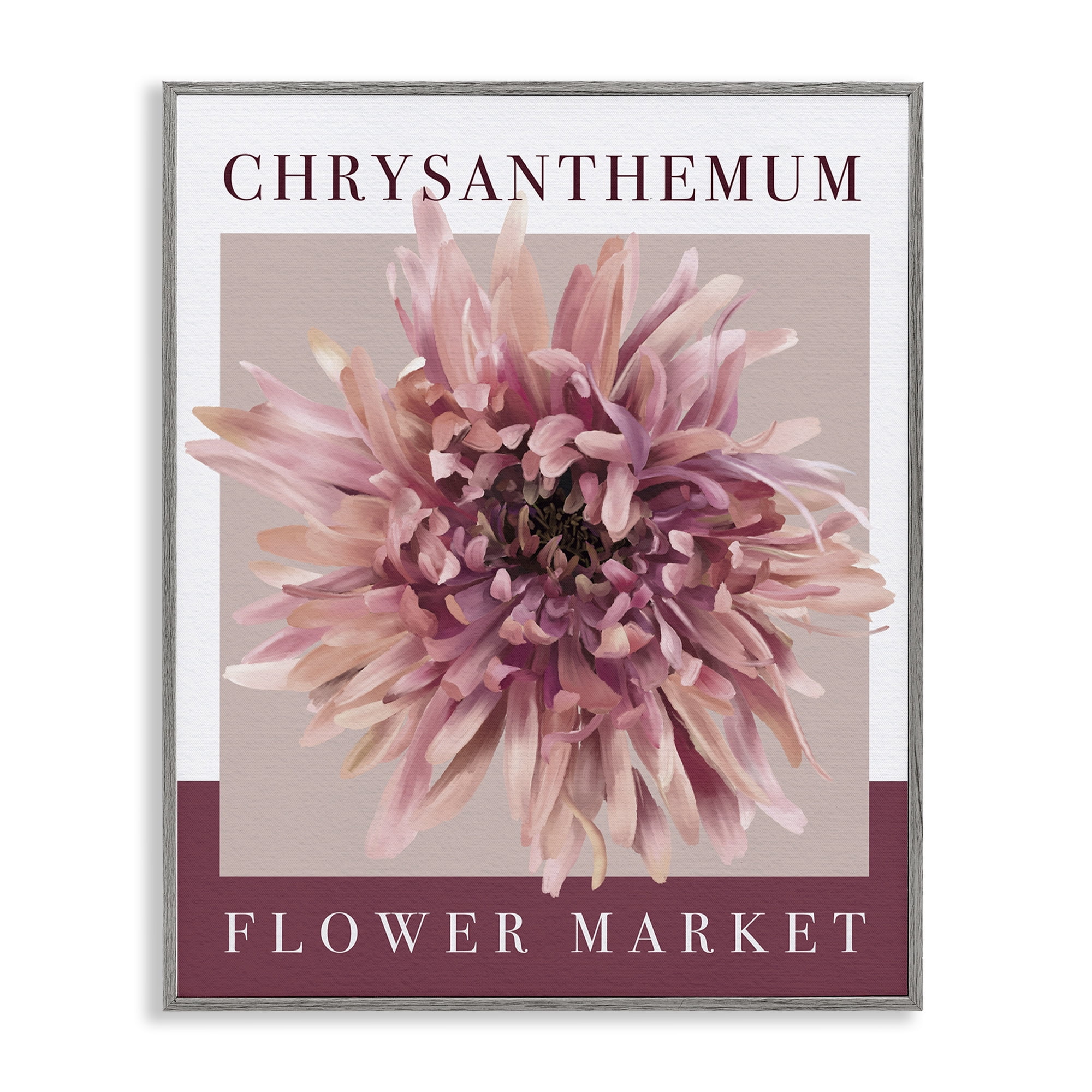 Stupell Industries Chrysanthemum Flower Market Gray Framed Giclee Art, design by Jennifer Stith