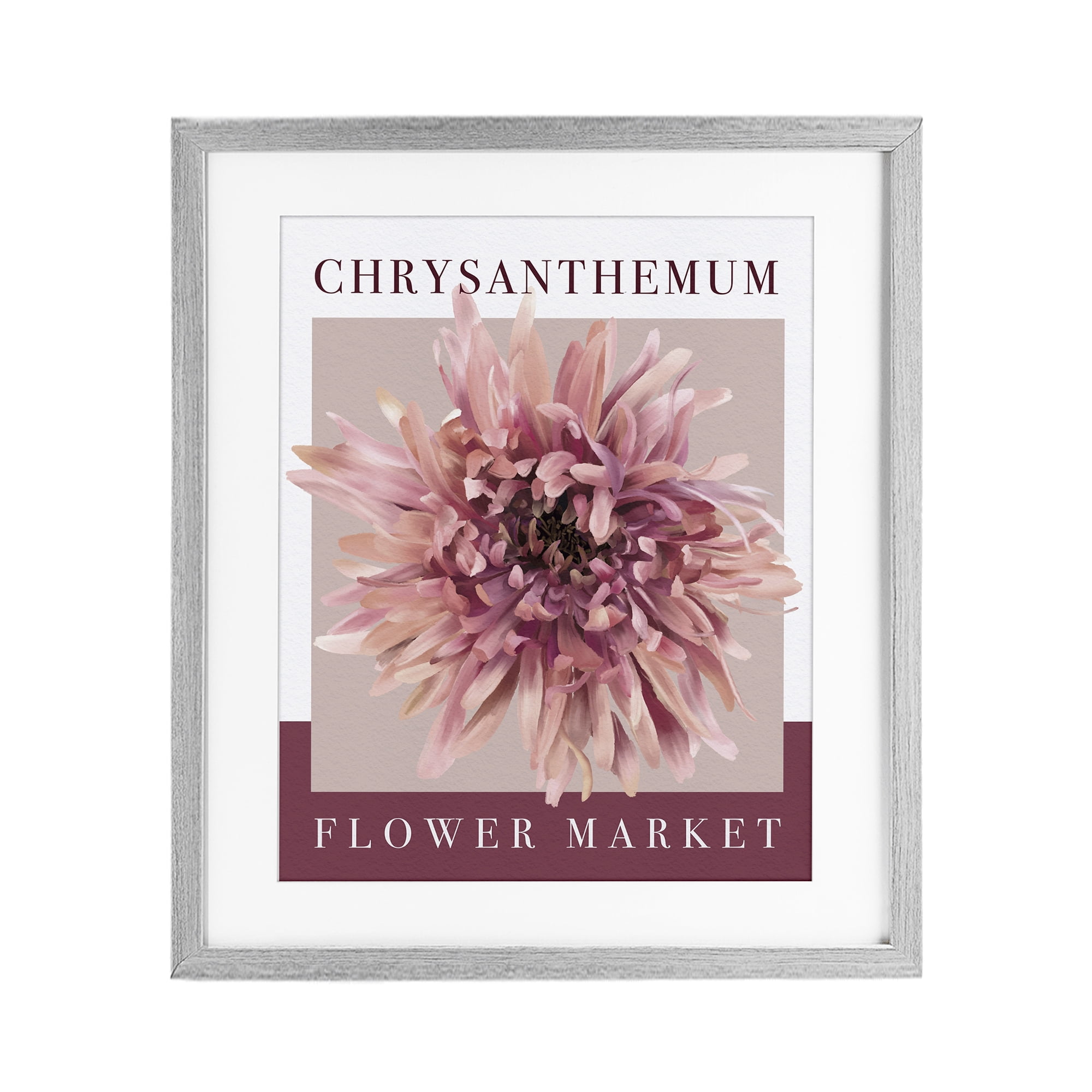 Stupell Industries Chrysanthemum Flower Market Gray Framed Print Under Glass, design by Jennifer Stith