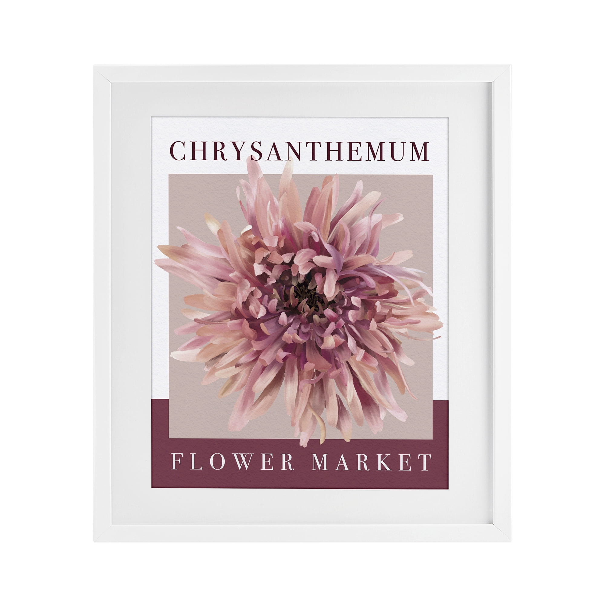 Stupell Industries Chrysanthemum Flower Market White Framed Print Under Glass, design by Jennifer Stith