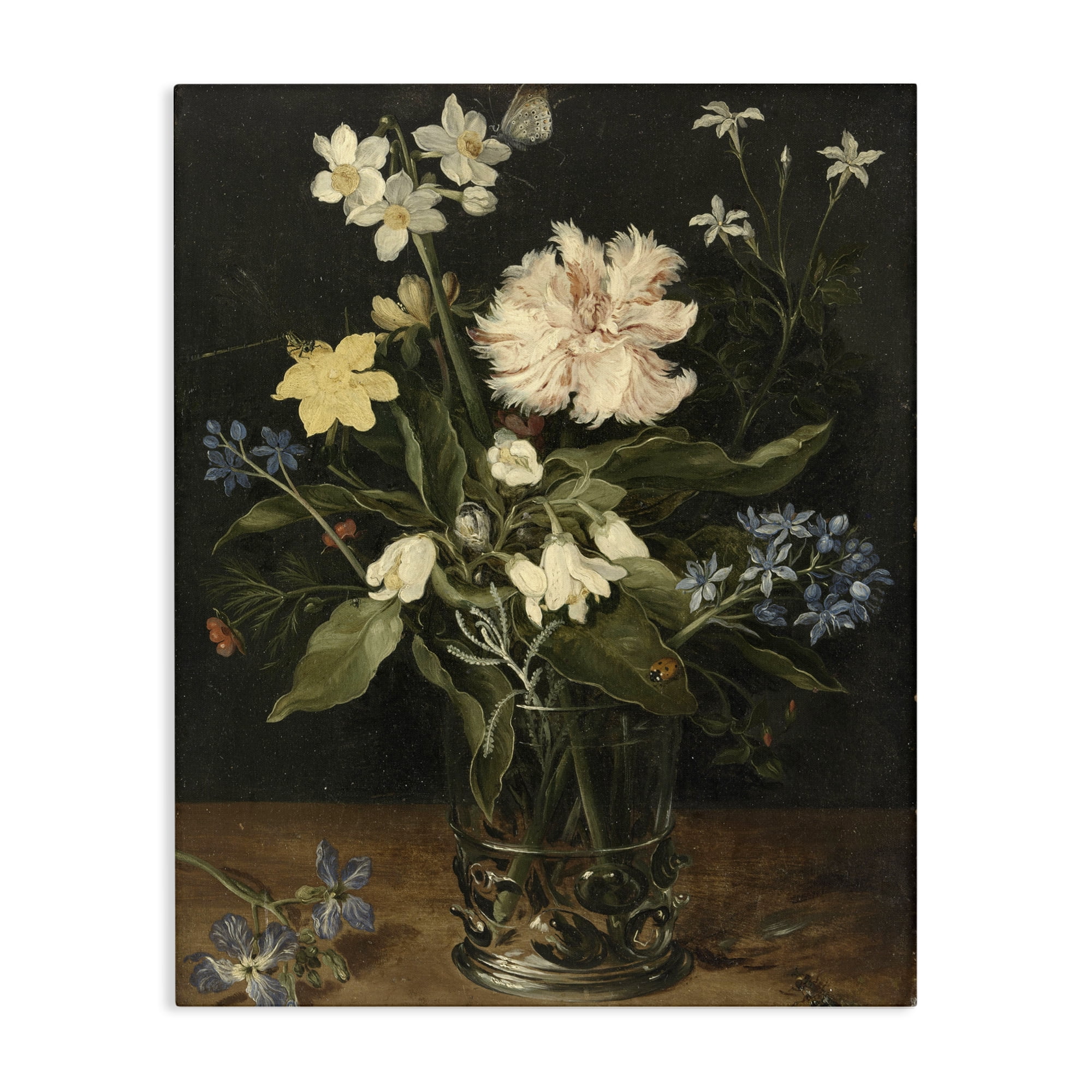 Stupell Industries Chrysanthemum & Flowers in Vase Canvas Wall Art, design by Vintage Hustle