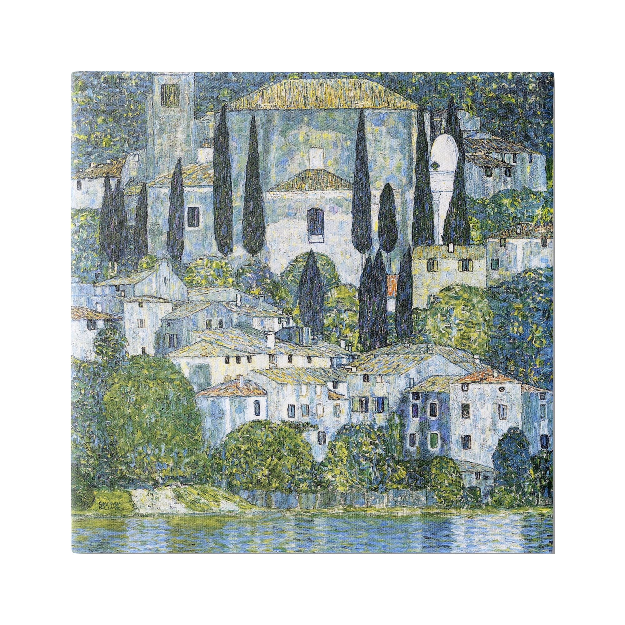 Stupell Industries Church in Cassone Klimt Travel & Places Painting Gallery Wrapped Canvas Art Print Wall Art, 24 x 24