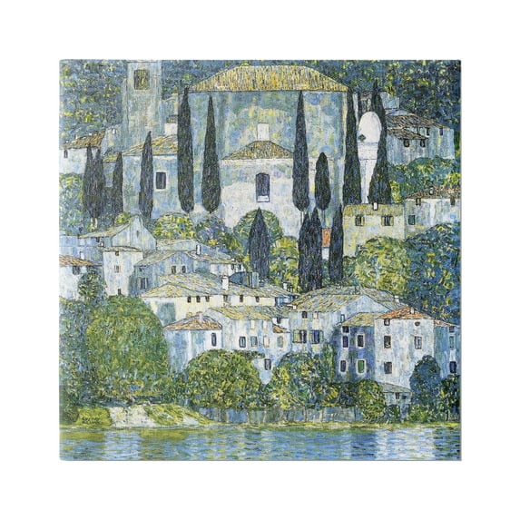 Stupell Industries Church in Cassone Klimt Travel & Places Painting Gallery Wrapped Canvas Art Print Wall Art, 36 x 36