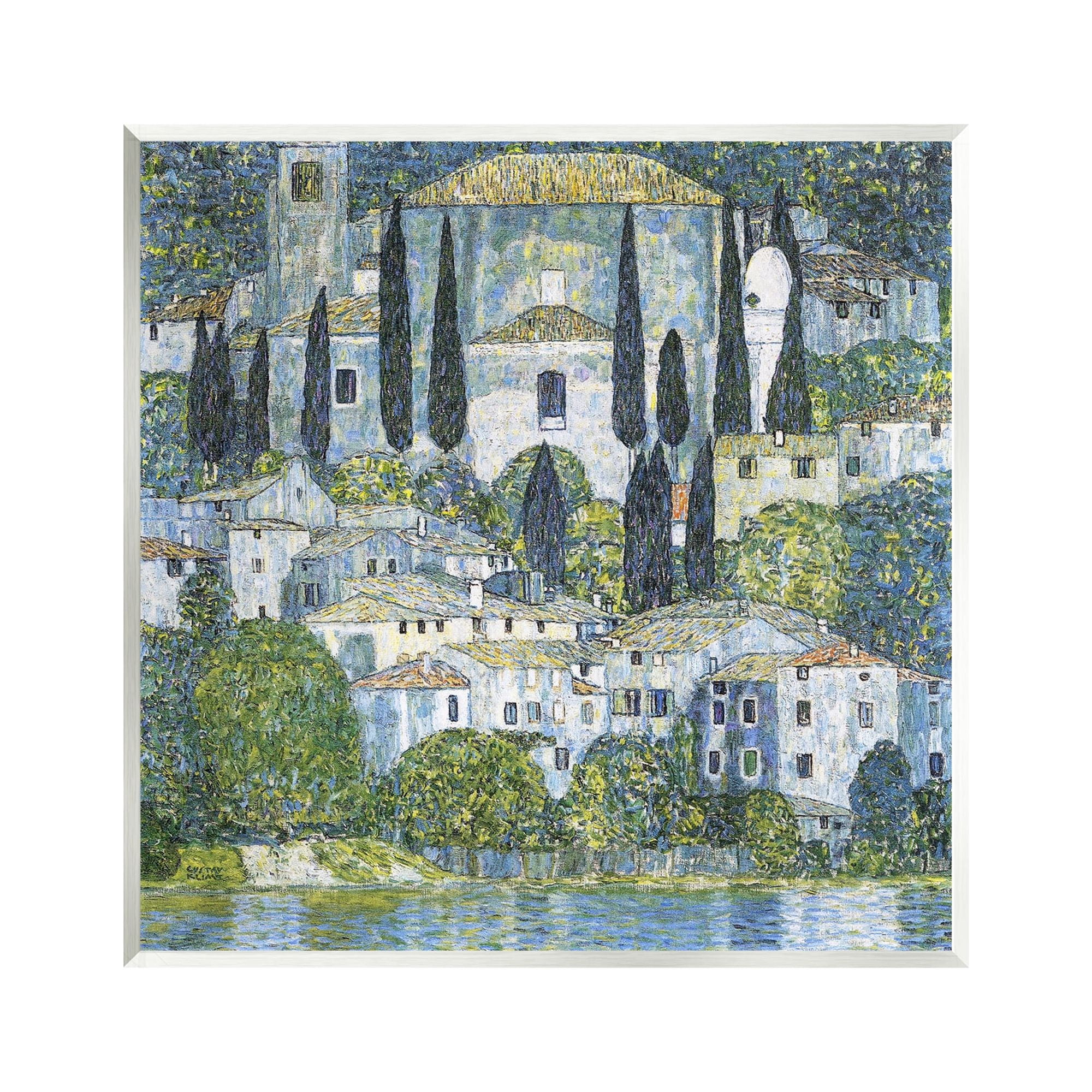 Stupell Industries Church in Cassone Klimt Travel & Places Painting Unframed Art Print Wall Art, 12 x 12
