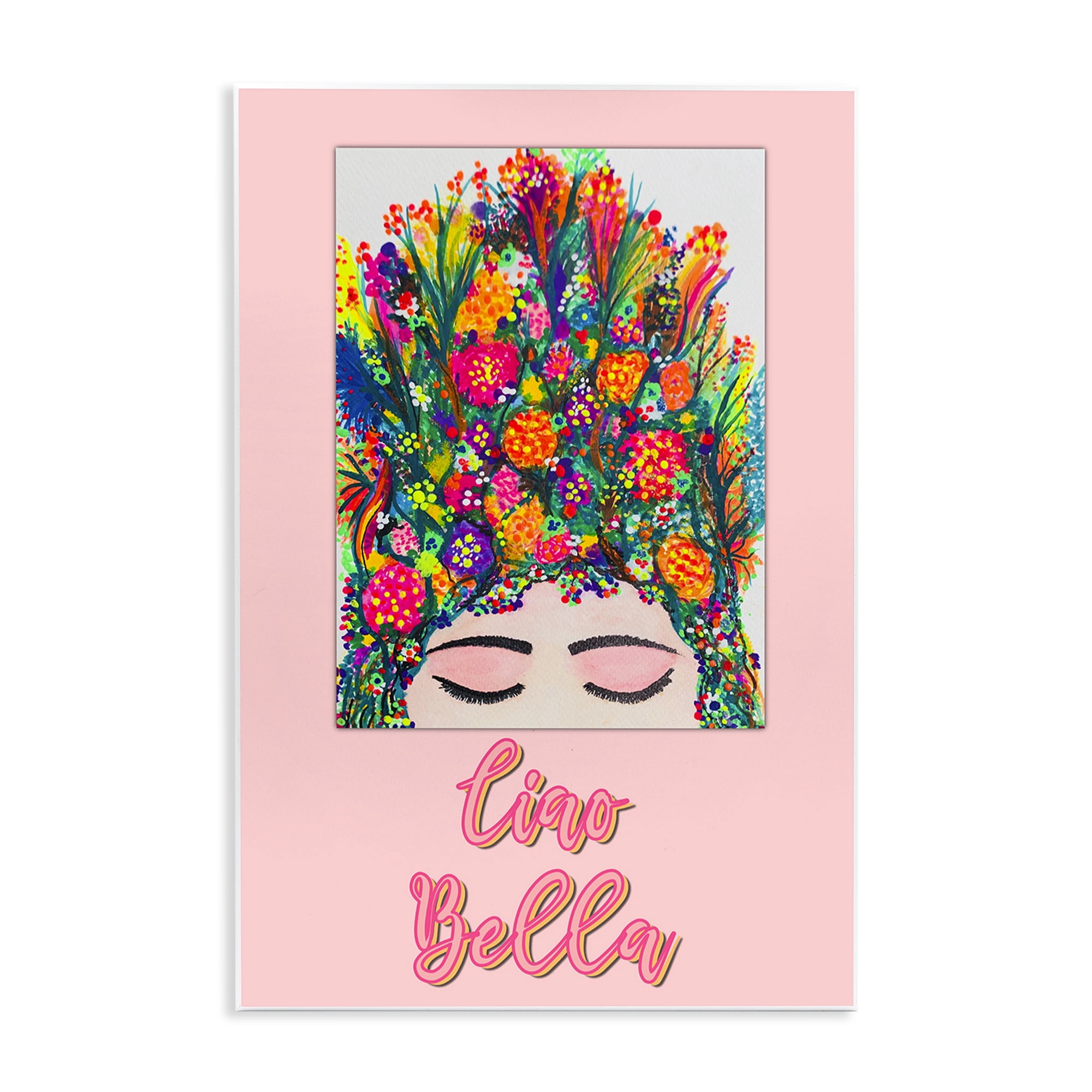 Stupell Industries Ciao Bella Floral Woman Wall Plaque Art, design by Pooja Dave