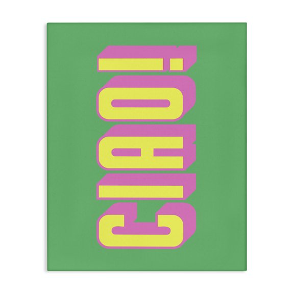 Stupell Industries Ciao Bold Lettering Quotes and Sayings Painting Wrapped Canvas Canvas Art Print Wall Art, 30 x 40