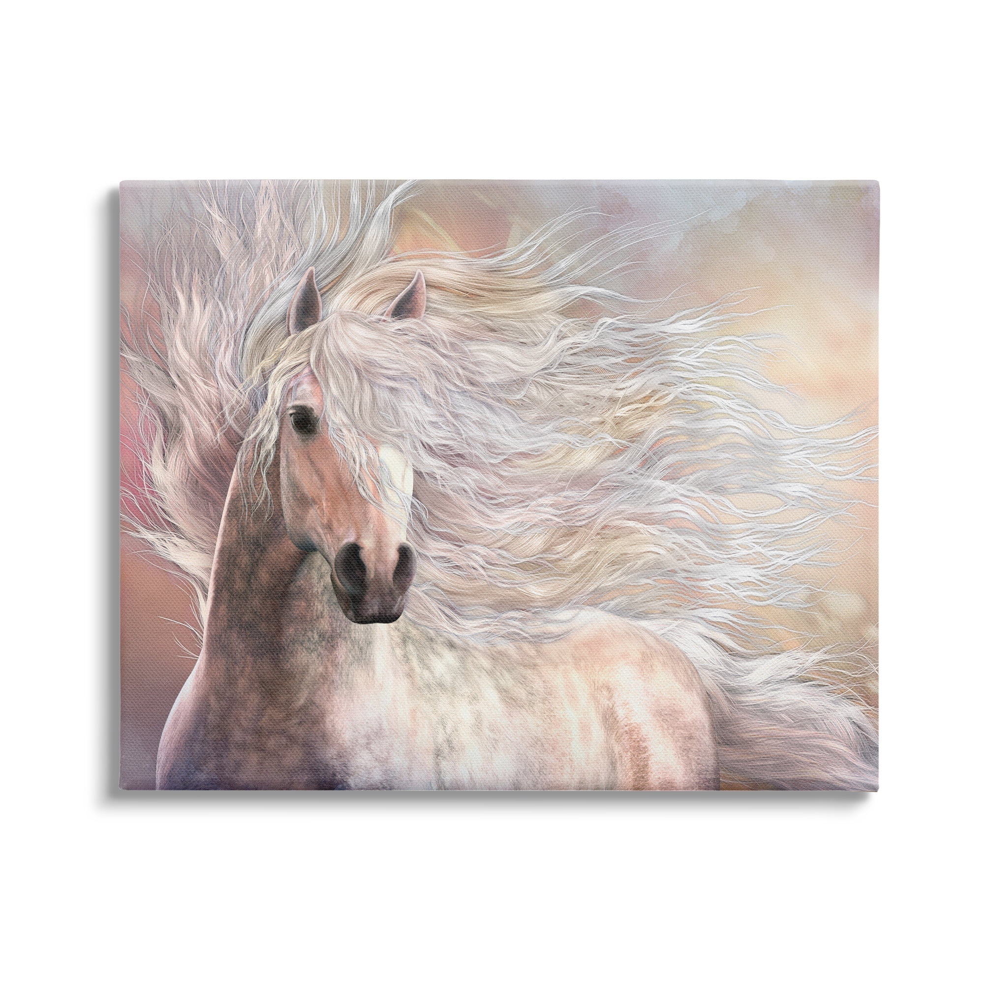 Stupell Industries Cielo Windblown Stallion Portrait Animals & Insects Painting Gallery Wrapped Canvas Art Print Wall Art, 40 x 30