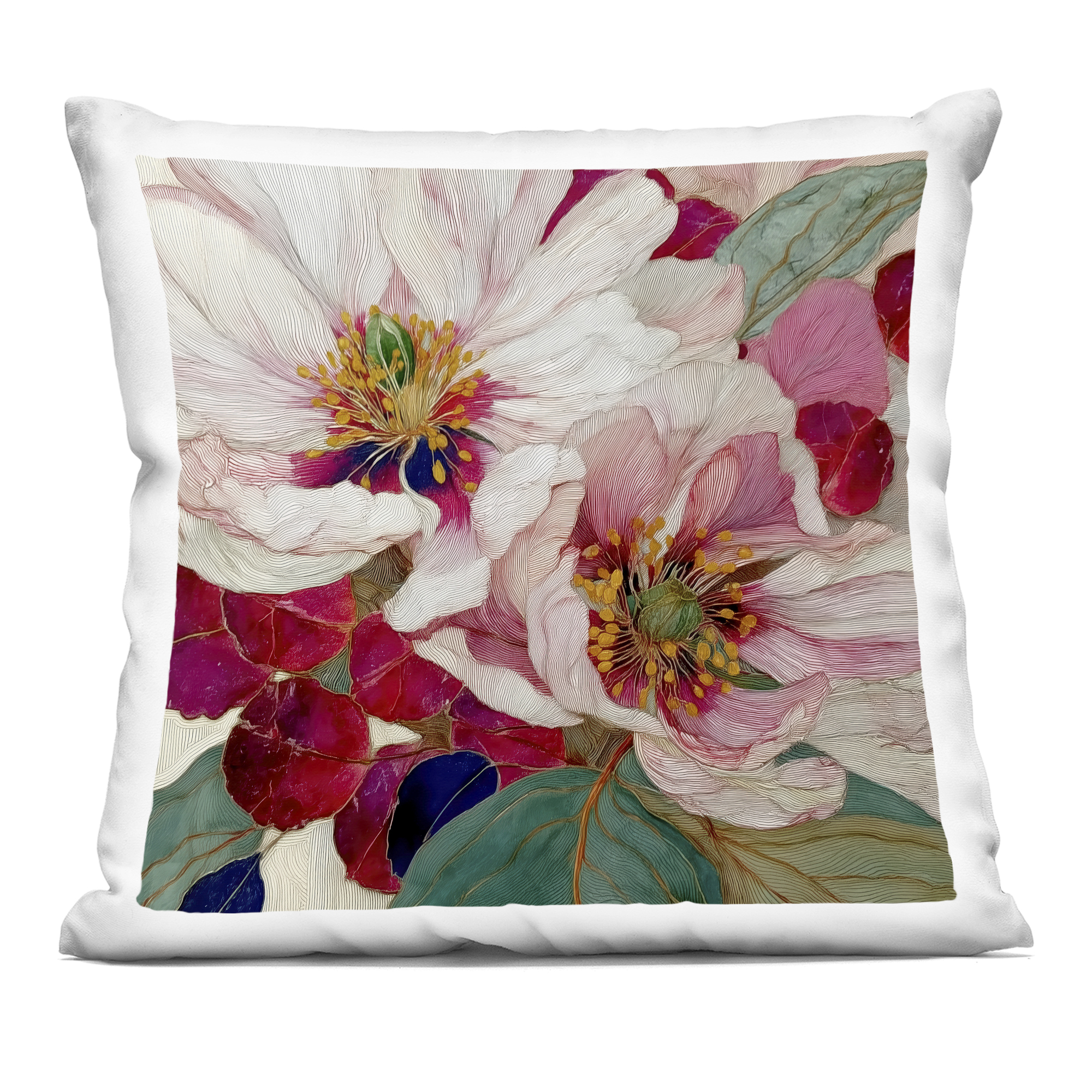 Stupell Industries Cimarron Flowers Ornate Details Decorative Printed Throw Pillow, design by Annabelle Hall