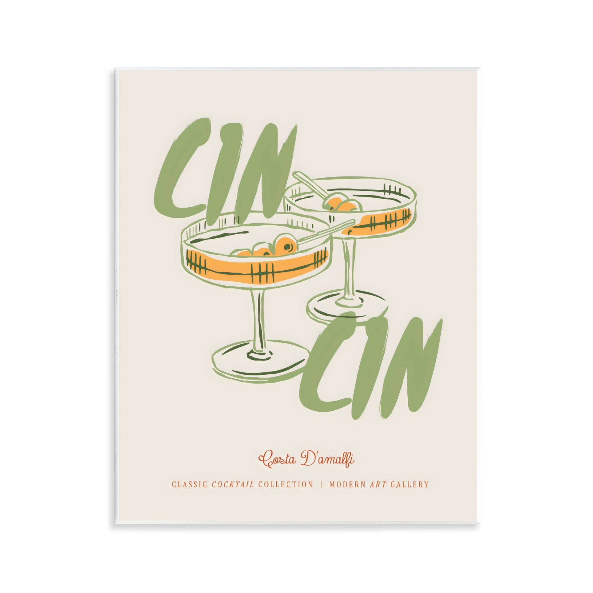 Stupell Industries Cin Cin Amalfi Cocktail Wall Plaque Art, design by The Prints Vibe