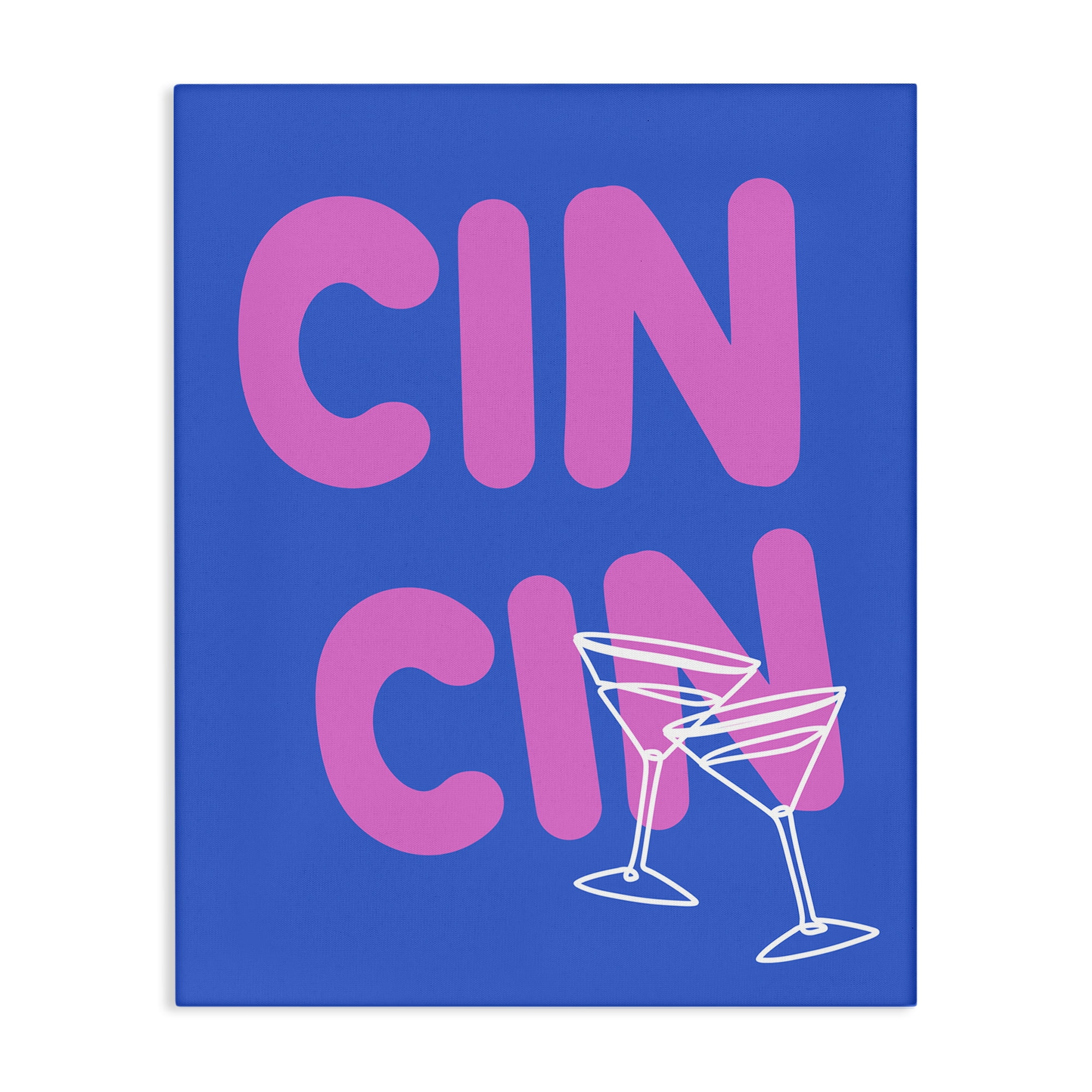 Stupell Industries Cin Cin Cheers Glasses Food & Beverage Painting Wrapped Canvas Art Print Wall Art, 16 x 20