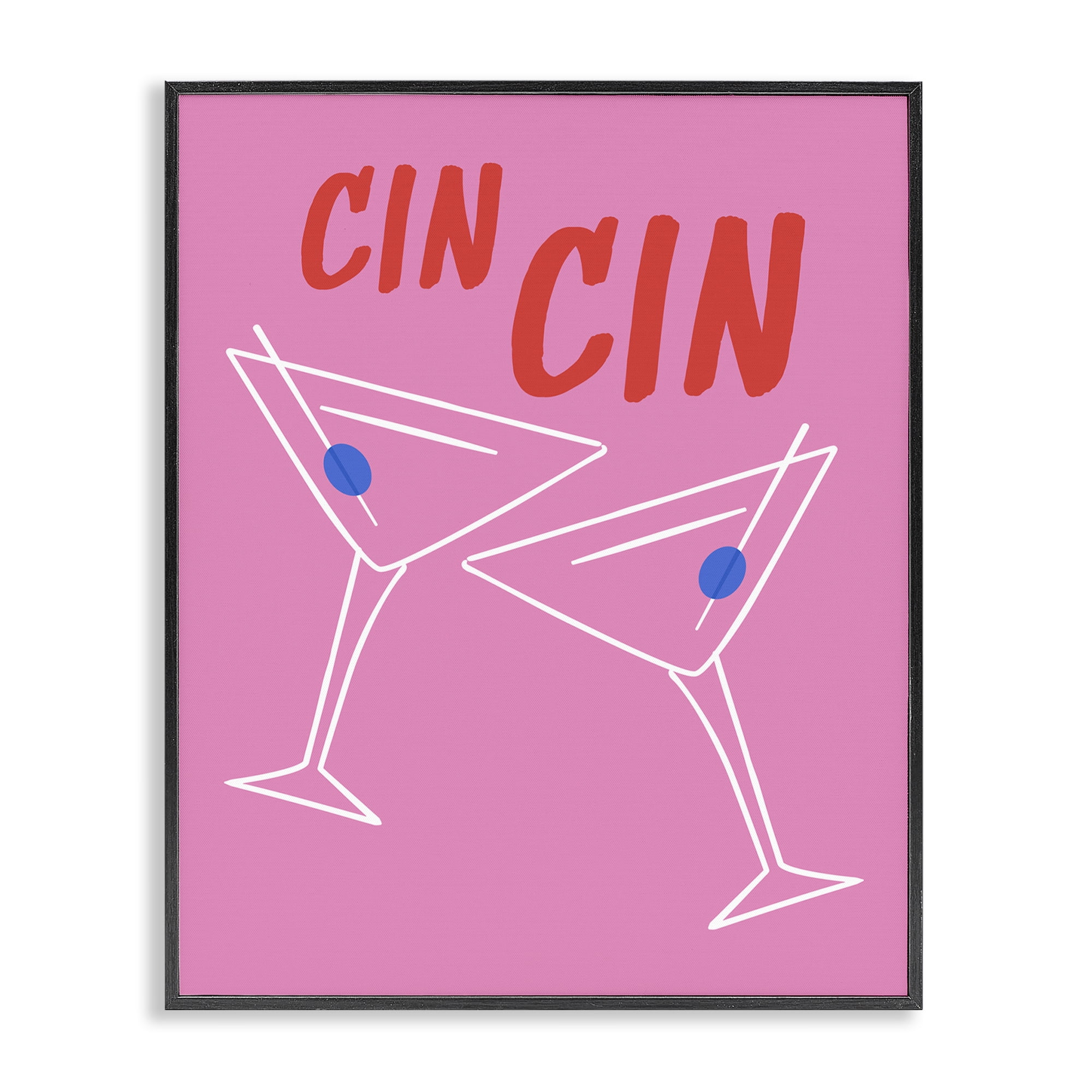 Stupell Industries Cin Cin Martinis Food & Beverage Painting Black Framed Art Print Wall Art, 11 x 14