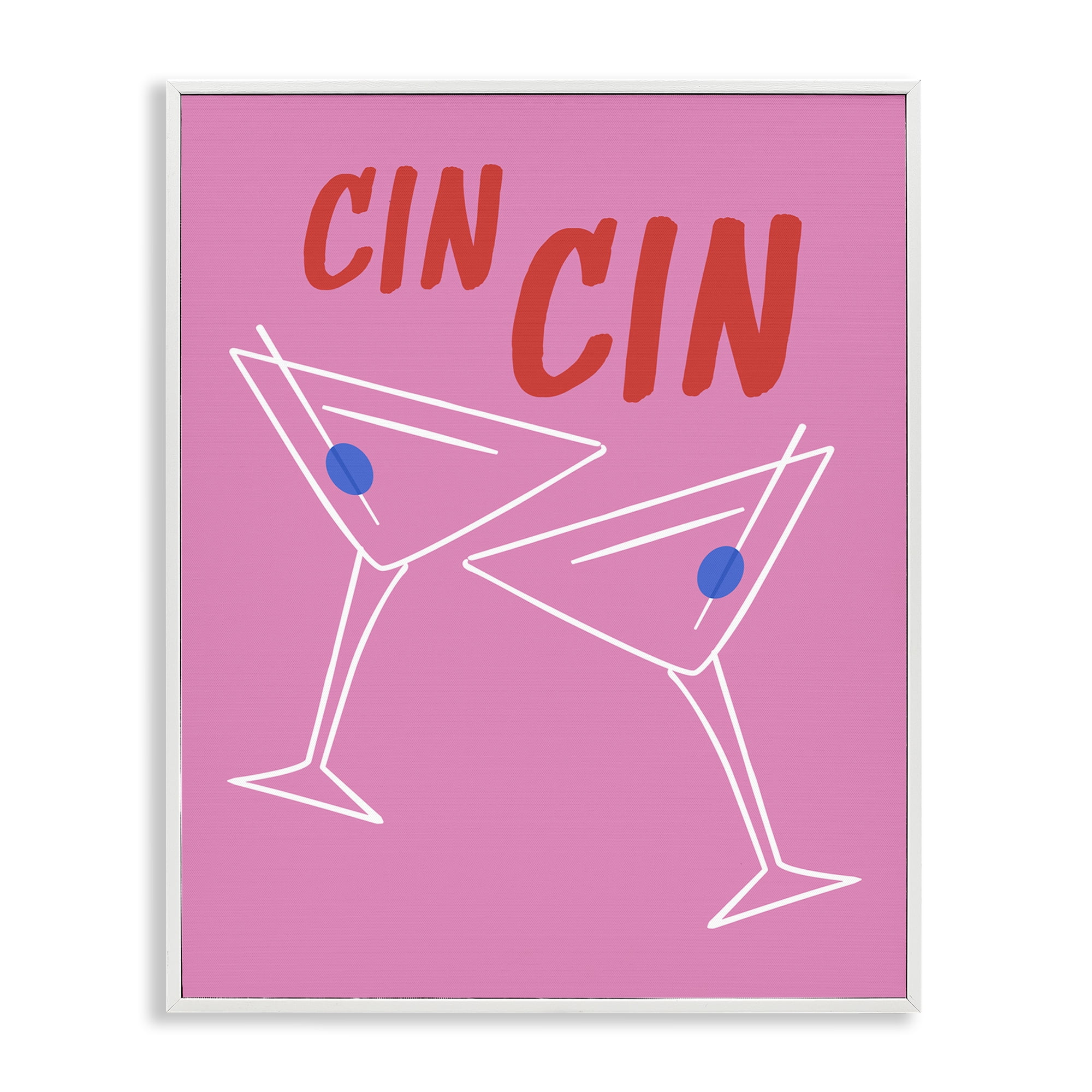 Stupell Industries Cin Cin Martinis Food & Beverage Painting White Framed Art Print Wall Art, 16 x 20