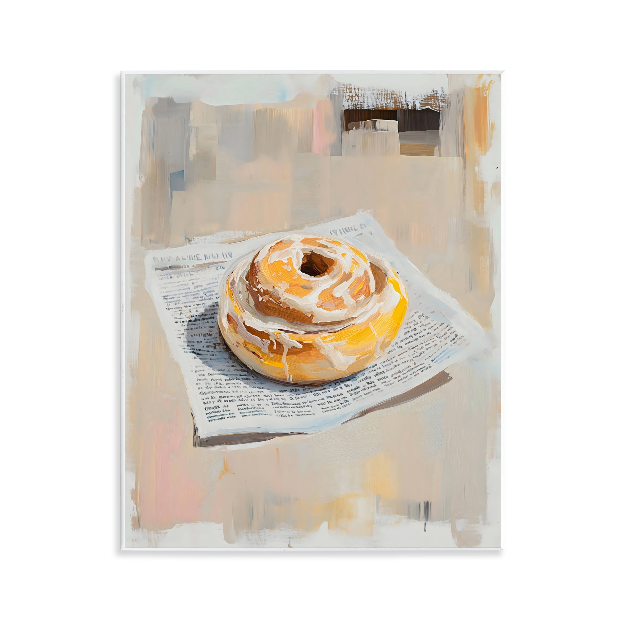 Stupell Industries Cinnamon Roll & Morning Paper Wall Plaque Art, design by The Prints Vibe