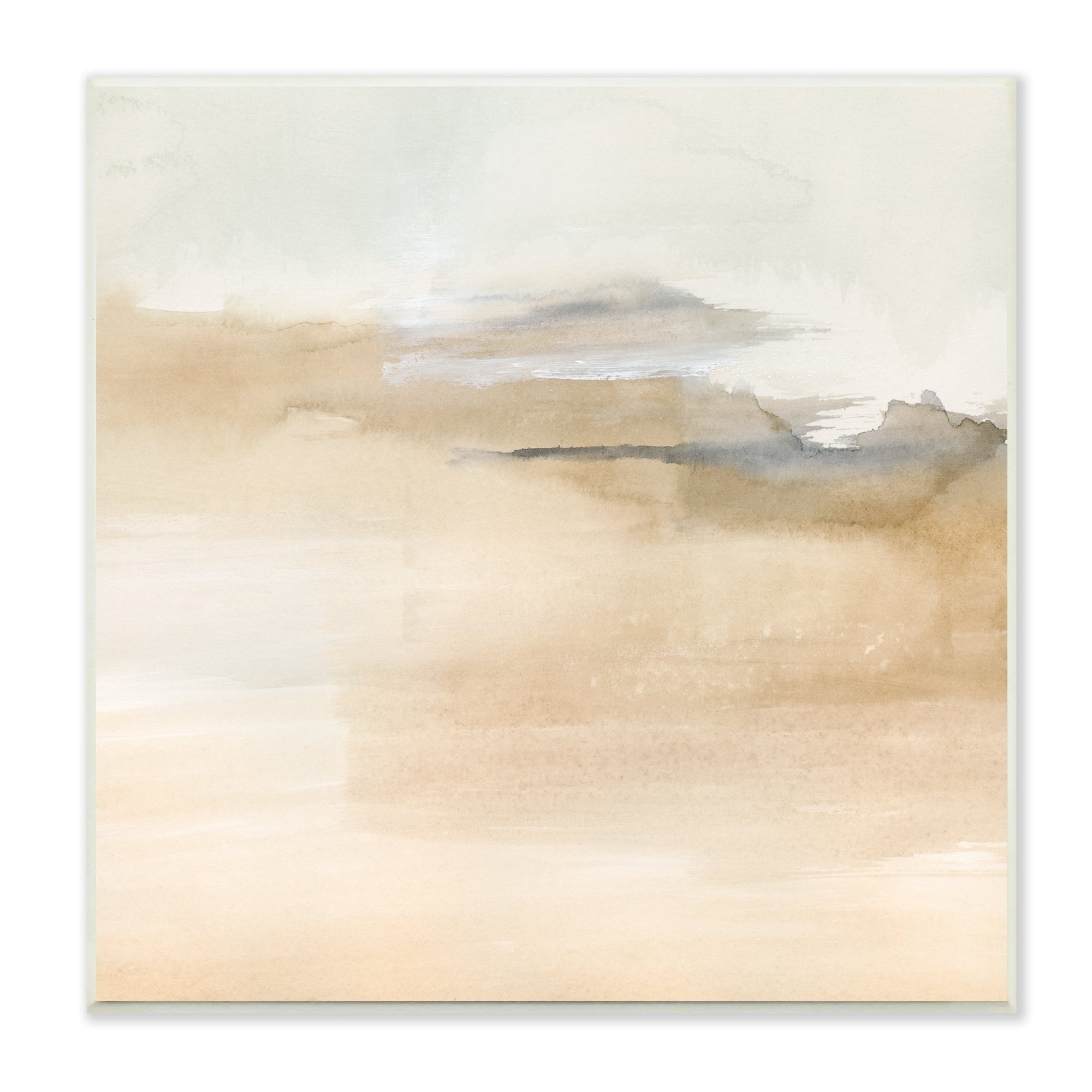 Stupell Industries Cinnamon Shores Abstract Landscape Soft Neutral Tones Abstract Painting Unframed Art Print Wall Art, 12 x 12