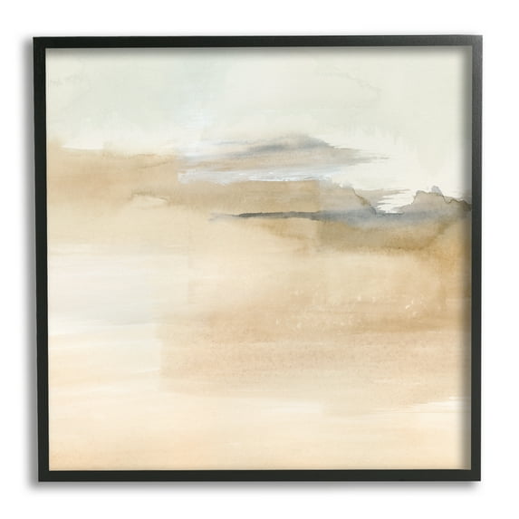 Stupell Industries Cinnamon Shores Abstract Landscape Soft Neutral Tones Modern Painting Black framed Art Print Wall Art, 24 x 24, Design by Victoria Barnes