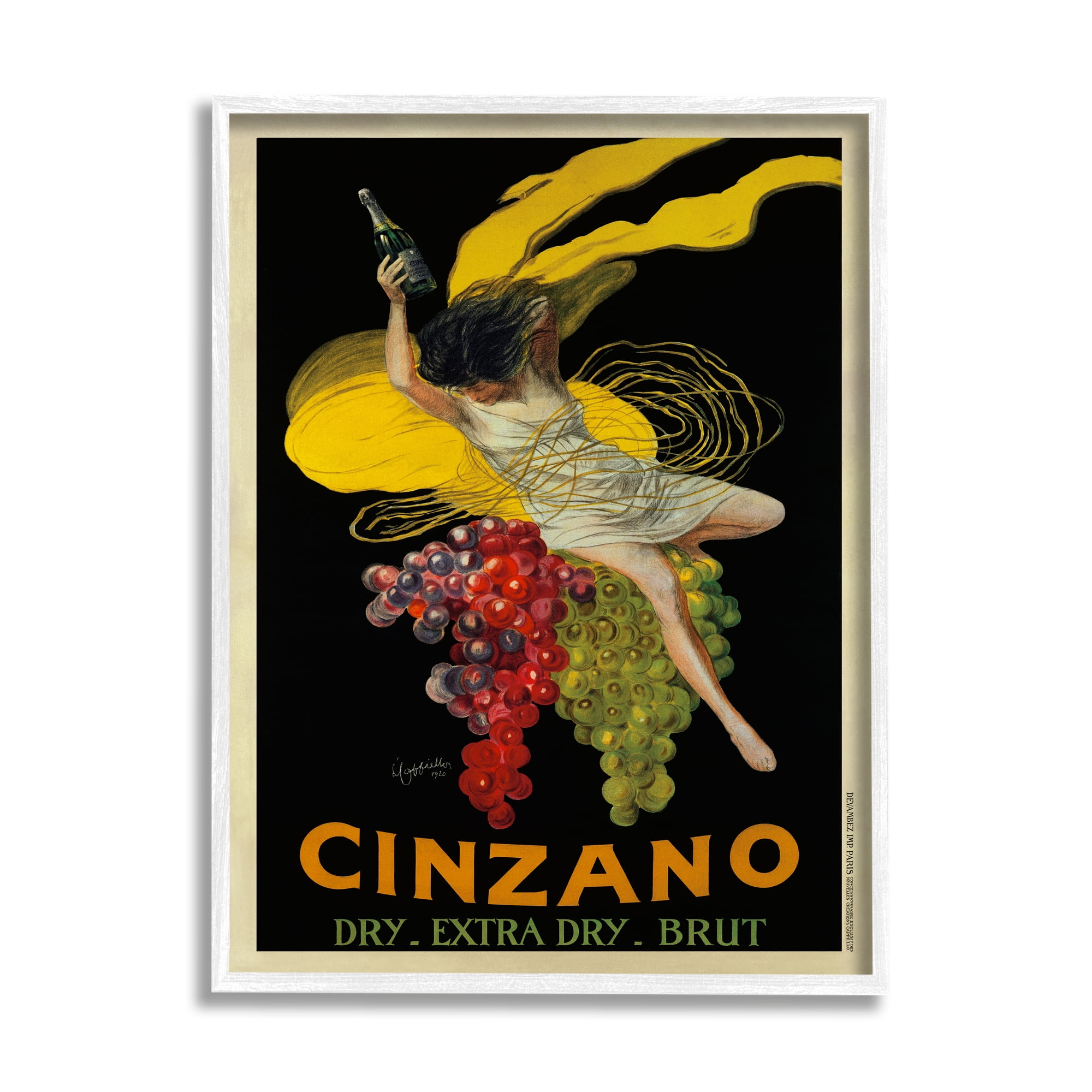 Stupell Industries Cinzano Vintage Poster Wine Design Graphic Art Framed Art Print Wall Art, 11x14, By Marcello Dudovich