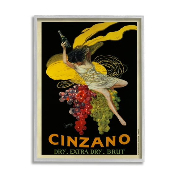 Stupell Industries Cinzano Vintage Poster Wine Design Graphic Art Framed Art Print Wall Art, 24x30, By Marcello Dudovich